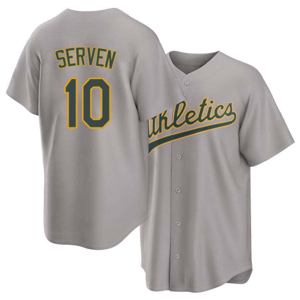 West Sacramento #10 Serven Player Baseball Short Sleeve Gray Jersey Brian For Men Women Youth Gift