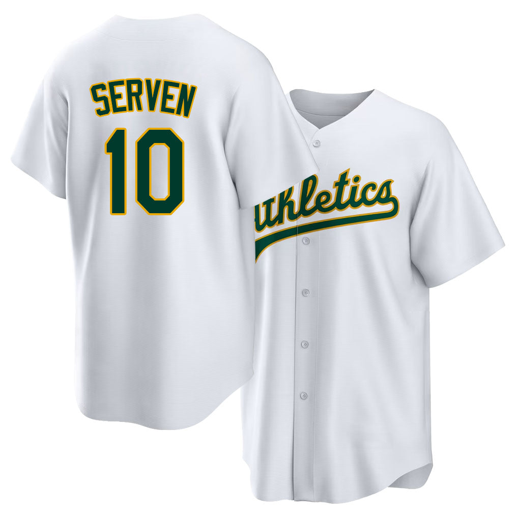 West Sacramento #10 Serven Player Baseball Short Sleeve White Jersey Brian For Men Women Youth Gift