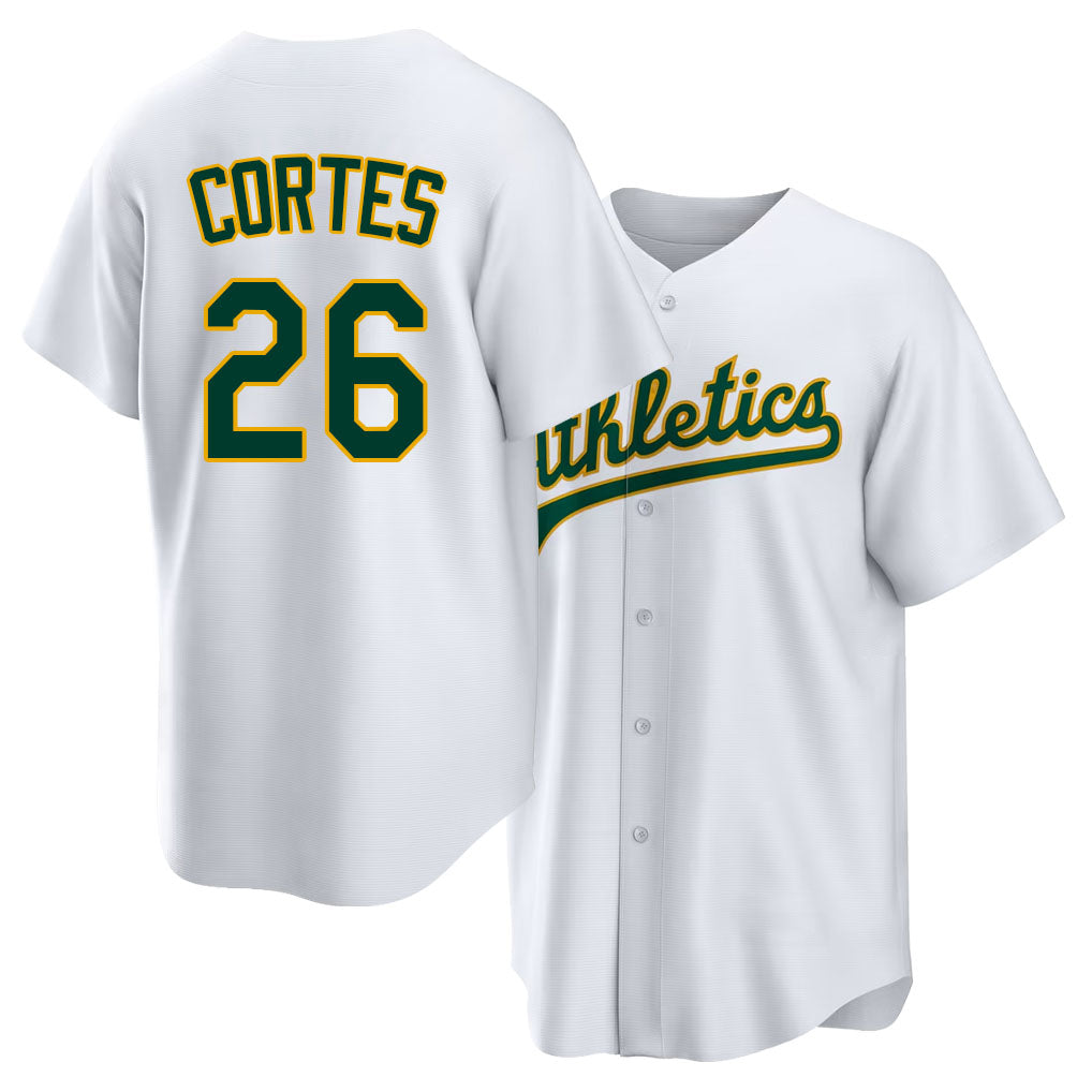 West Sacramento #26 Cortes Player Baseball Short Sleeve White Jersey Carlos For Men Women Youth Gift