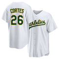 West Sacramento #26 Cortes Player Baseball Short Sleeve White Jersey Carlos For Men Women Youth Gift