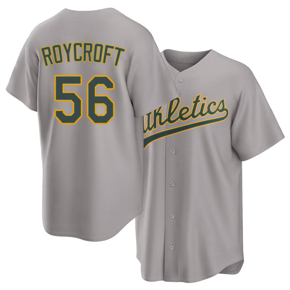 West Sacramento #56 Roycroft Player Baseball Short Sleeve Gray Jersey Chris For Men Women Youth Gift