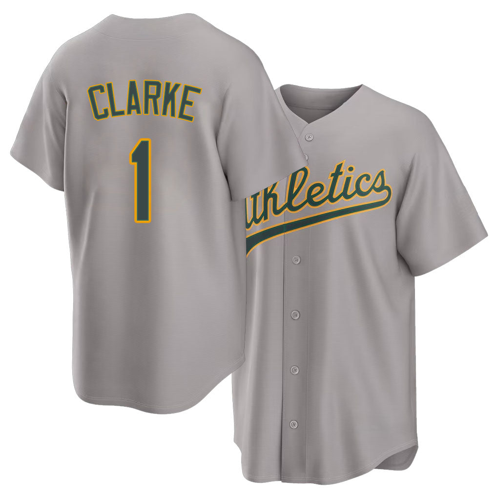 West Sacramento #1 Clarke Player Baseball Short Sleeve Gray Jersey Danzel For Men Women Youth Gift