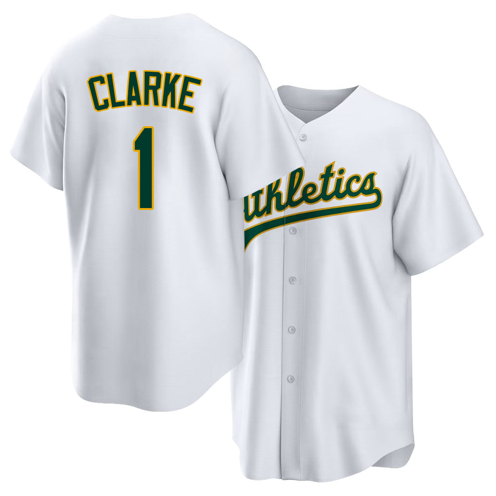 West Sacramento #1 Clarke Player Baseball Short Sleeve White Jersey Danzel For Men Women Youth Gift