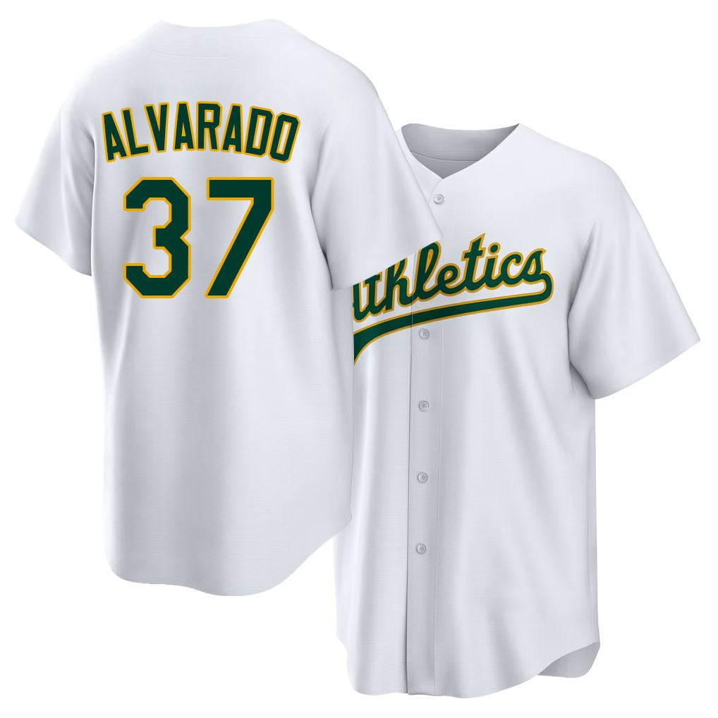 West Sacramento #37 Alvarado Player Baseball Short Sleeve White Jersey Elvis For Men Women Youth Gift