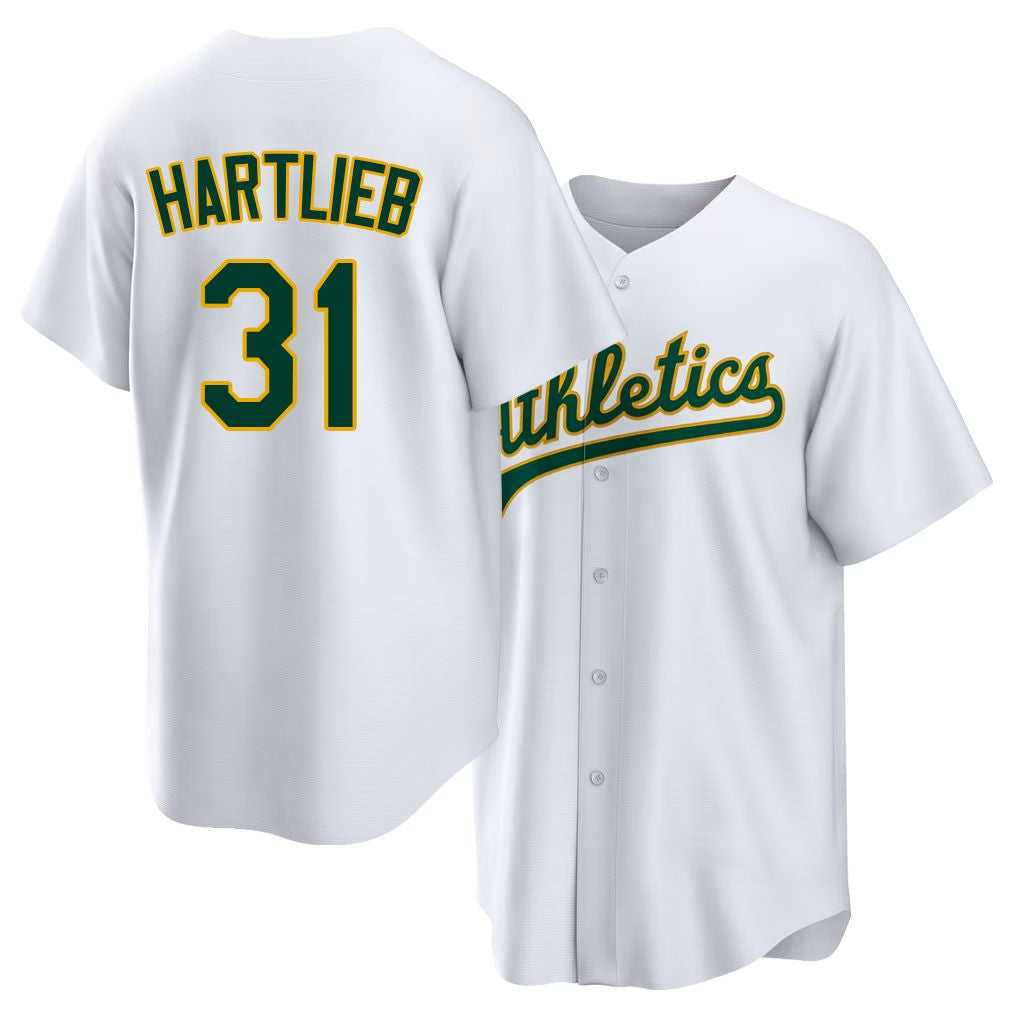 West Sacramento #31 Hartlieb Player Baseball Short Sleeve White Jersey Geoff For Men Women Youth Gift