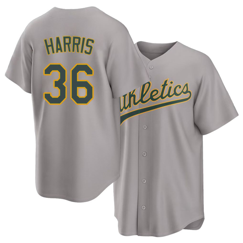 West Sacramento #36 Harris Player Baseball Short Sleeve Gray Jersey Hogan For Men Women Youth Gift