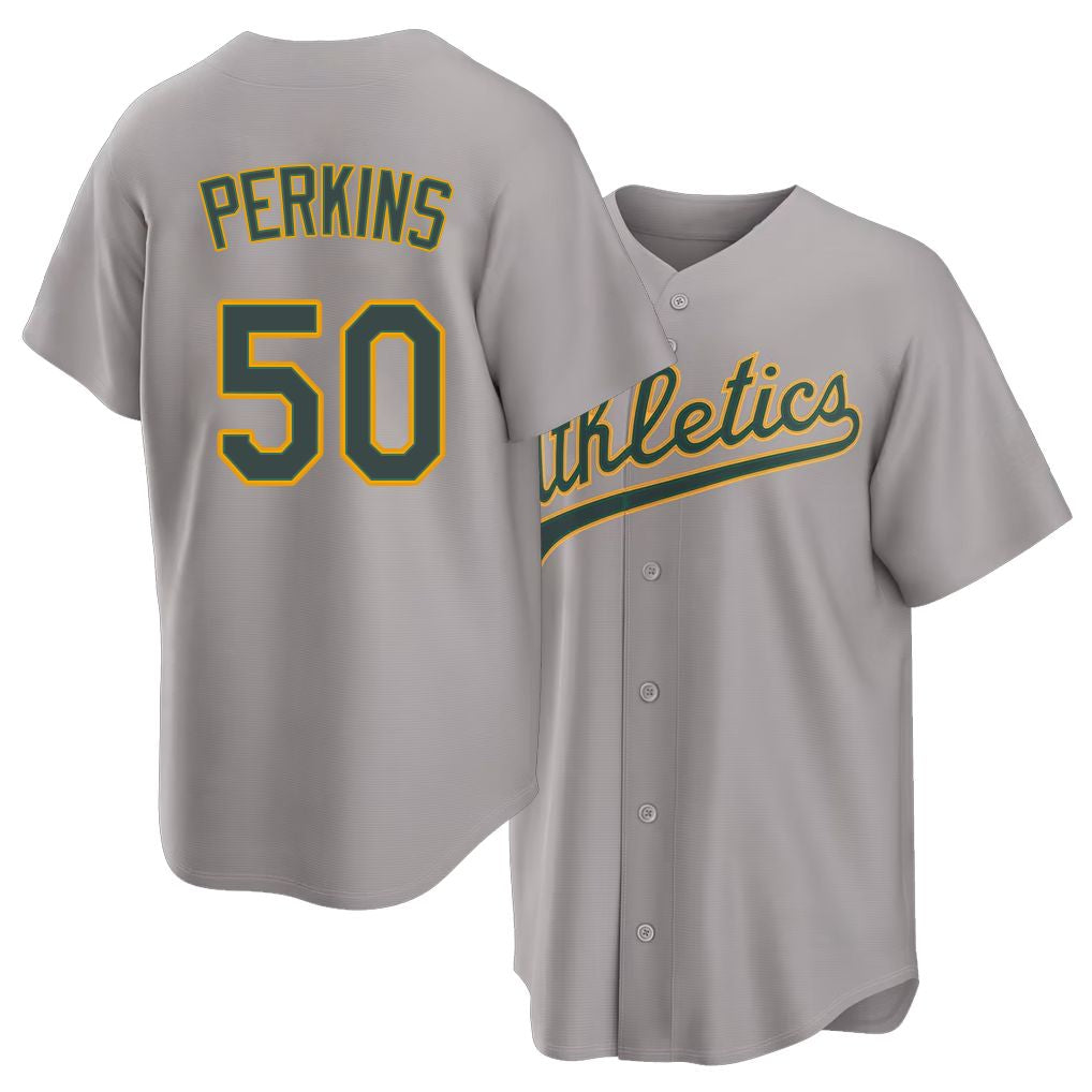 West Sacramento #50 Perkins Player Baseball Short Sleeve Gray Jersey Jack For Men Women Youth Gift