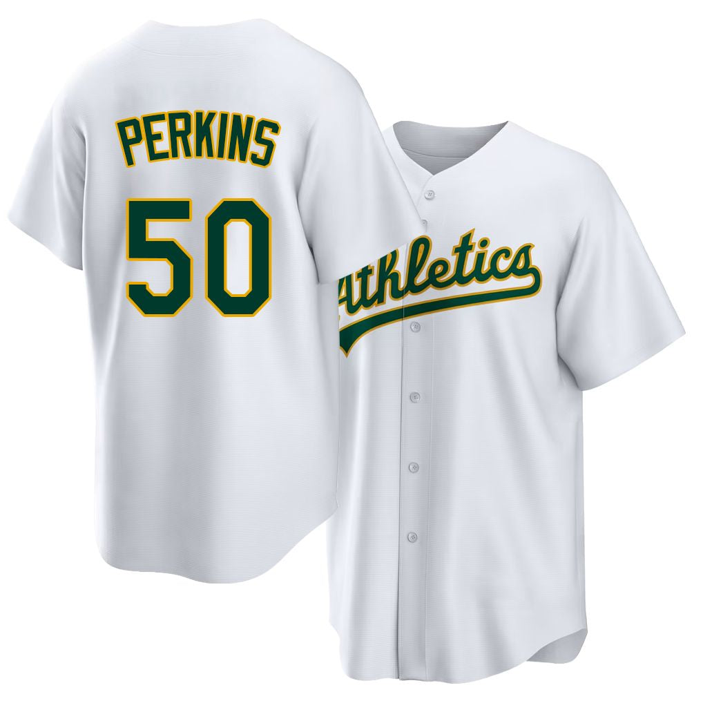 West Sacramento #50 Perkins Player Baseball Short Sleeve White Jersey Jack For Men Women Youth Gift