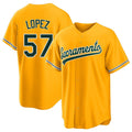 West Sacramento #57 Lopez Player Baseball Short Sleeve Gold Jersey Jacob For Men Women Youth Gift