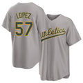 West Sacramento #57 Lopez Player Baseball Short Sleeve Gray Jersey Jacob For Men Women Youth Gift