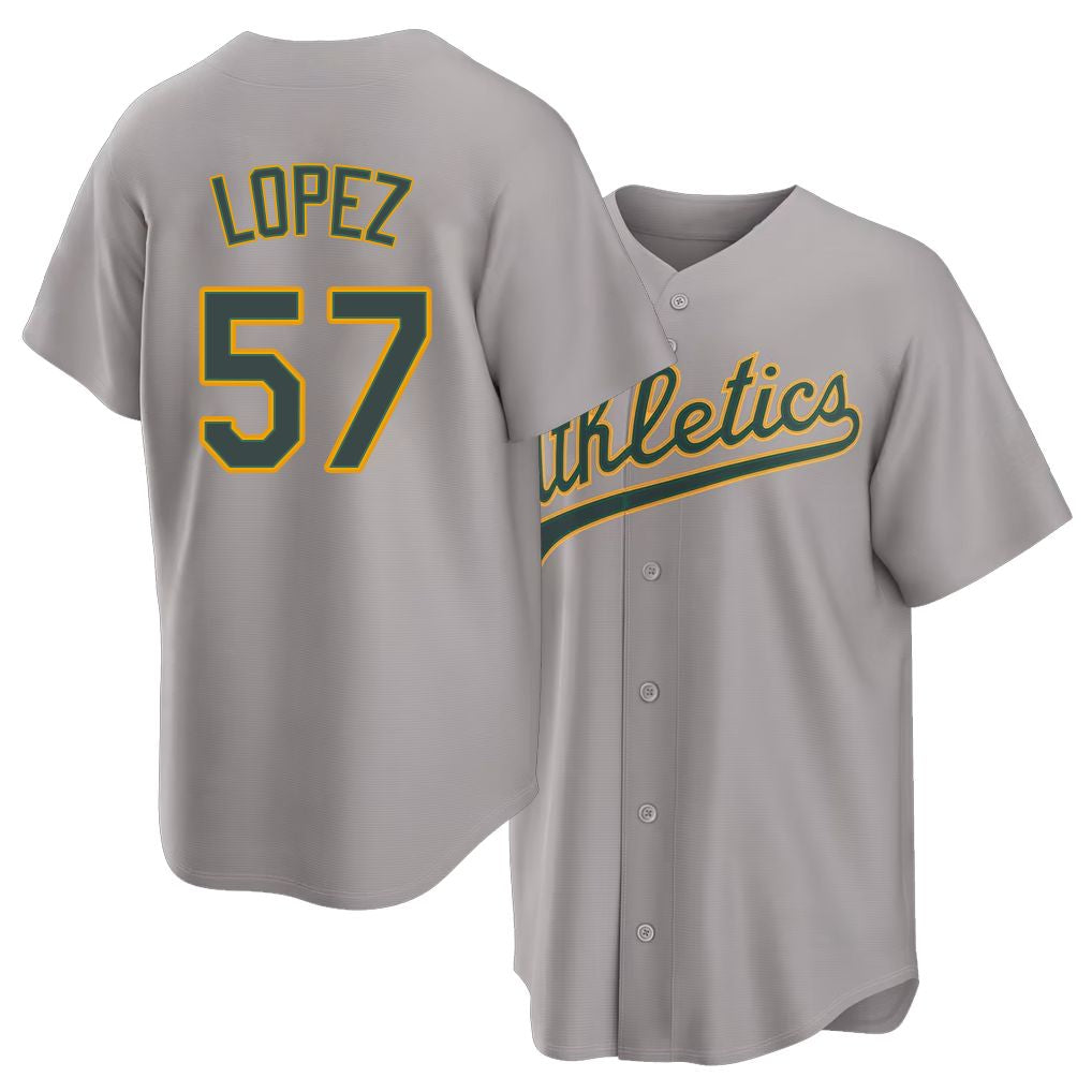 West Sacramento #57 Lopez Player Baseball Short Sleeve Gray Jersey Jacob For Men Women Youth Gift