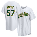 West Sacramento #57 Lopez Player Baseball Short Sleeve White Jersey Jacob For Men Women Youth Gift