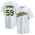 West Sacramento #59 Springs Player Baseball Short Sleeve White Jersey Jeffeey For Men Women Youth Gift
