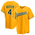 West Sacramento #4 Butler Player Baseball Short Sleeve Gold Jersey Lawrence For Men Women Youth Gift