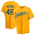 West Sacramento #46 Medina Player Baseball Short Sleeve Gold Jersey Luis For Men Women Youth Gift