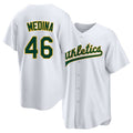 West Sacramento #46 Medina Player Baseball Short Sleeve White Jersey Luis For Men Women Youth Gift