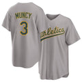 West Sacramento #3 Muncy Player Baseball Short Sleeve Gray Jersey Max For Men Women Youth Gift