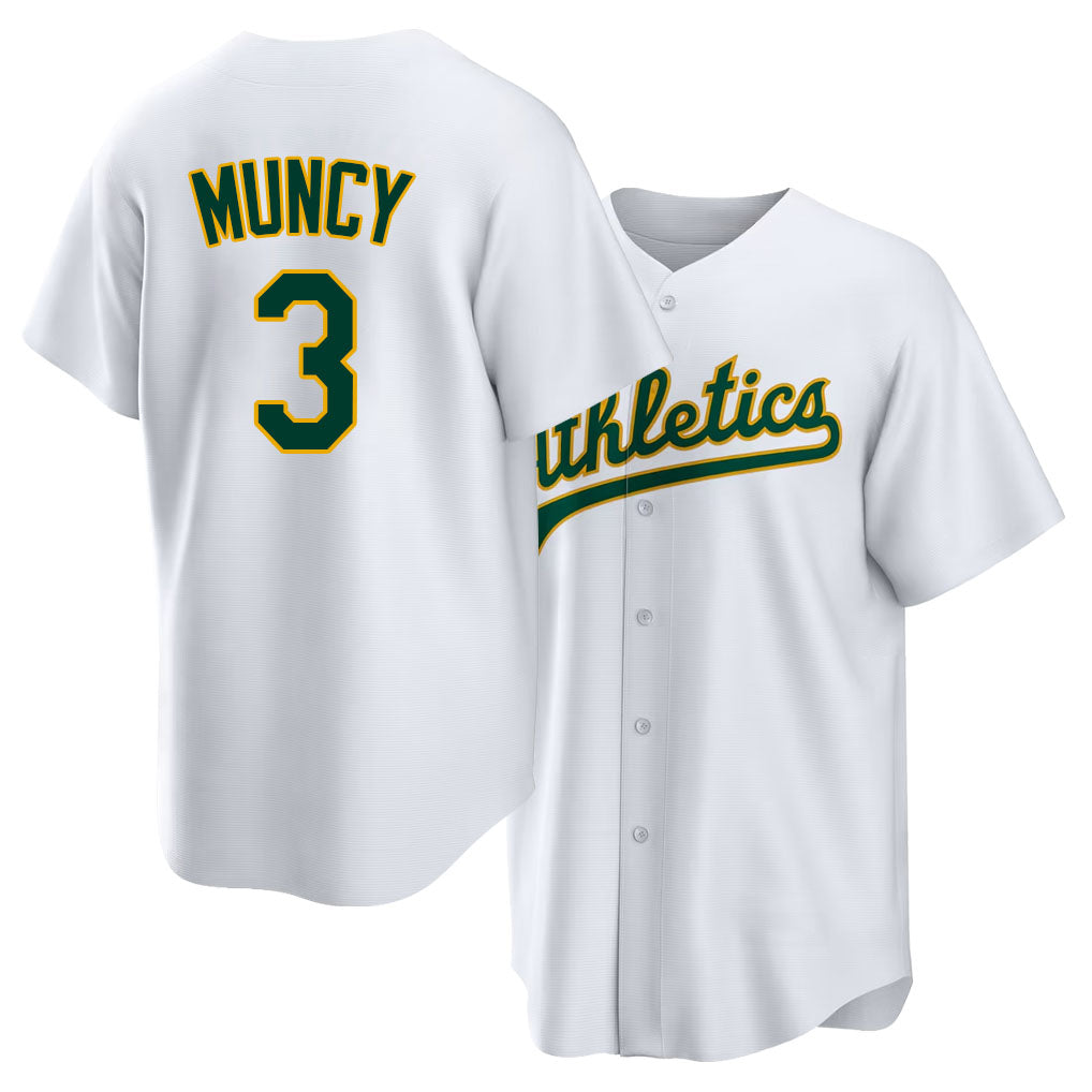 West Sacramento #3 Muncy Player Baseball Short Sleeve White Jersey Max For Men Women Youth Gift