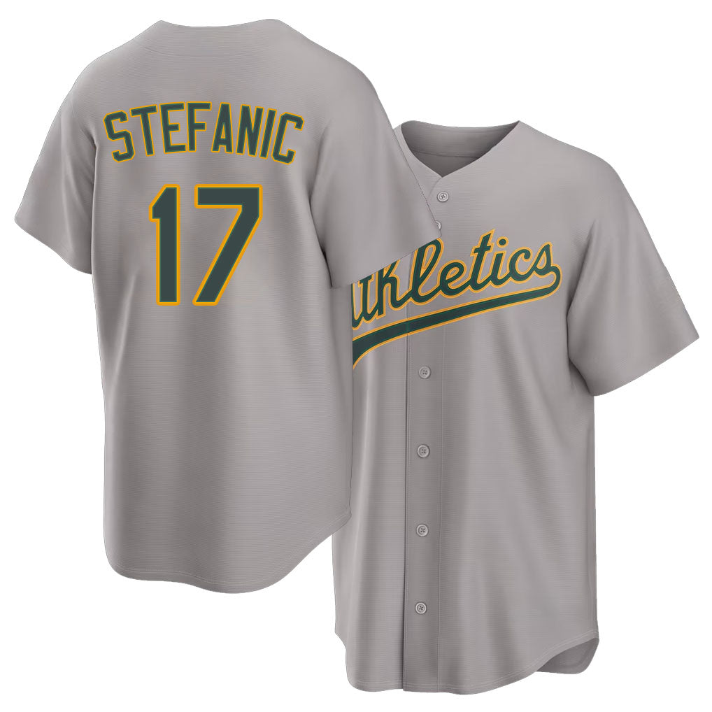 West Sacramento #17 Stefanic Player Baseball Short Sleeve Gray Jersey Michael For Men Women Youth Gift