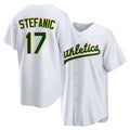 West Sacramento #17 Stefanic Player Baseball Short Sleeve White Jersey Michael For Men Women Youth Gift