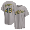 West Sacramento #49 Blewett Player Baseball Short Sleeve Gray Jersey Scott For Men Women Youth Gift