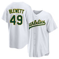 West Sacramento #49 Blewett Player Baseball Short Sleeve White Jersey Scott For Men Women Youth Gift