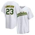 West Sacramento #23 Langeliers Player Baseball Short Sleeve White Jersey Shea For Men Women Youth Gift