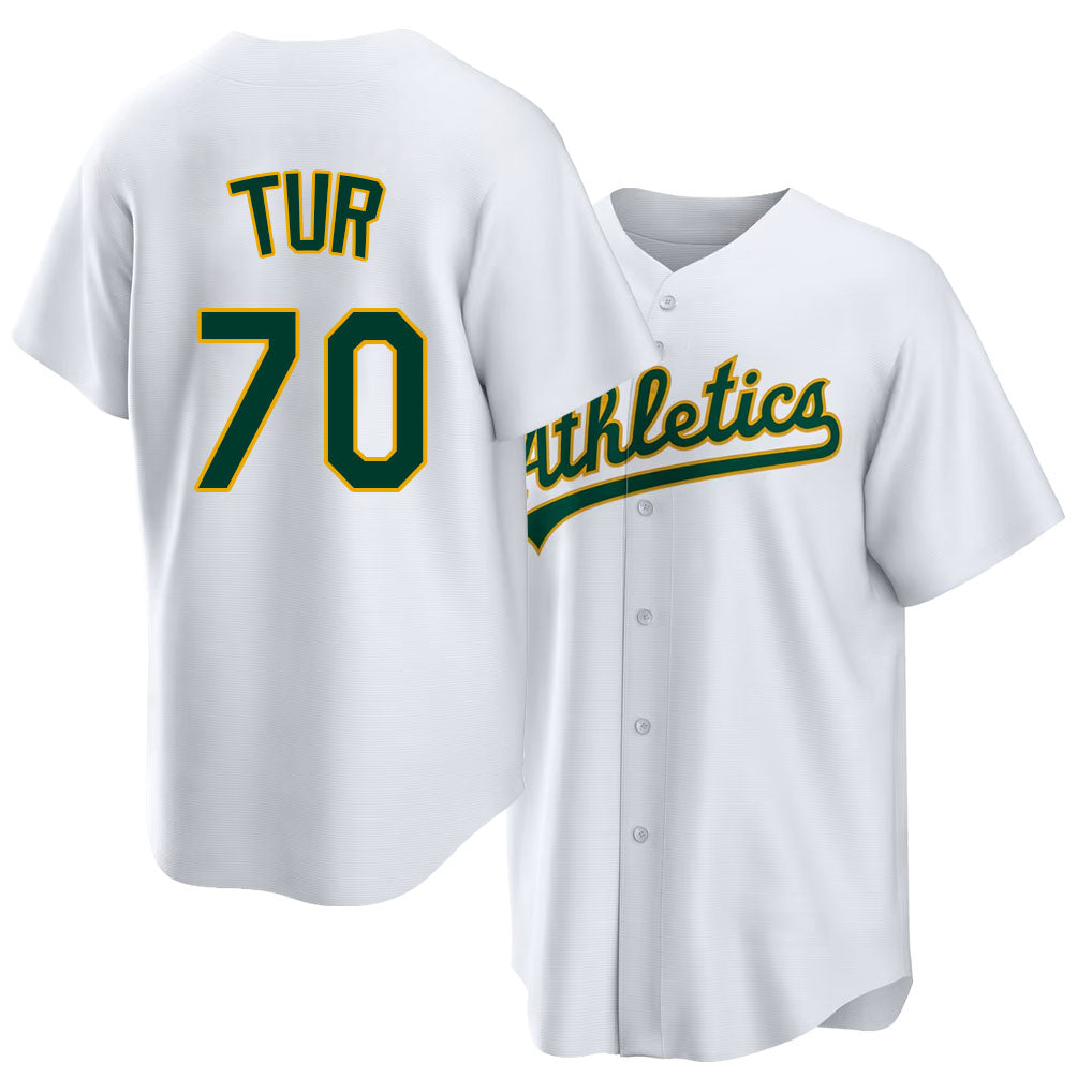 West Sacramento #70 Tur Player Baseball Short Sleeve White Jersey Yunior For Men Women Youth Gift