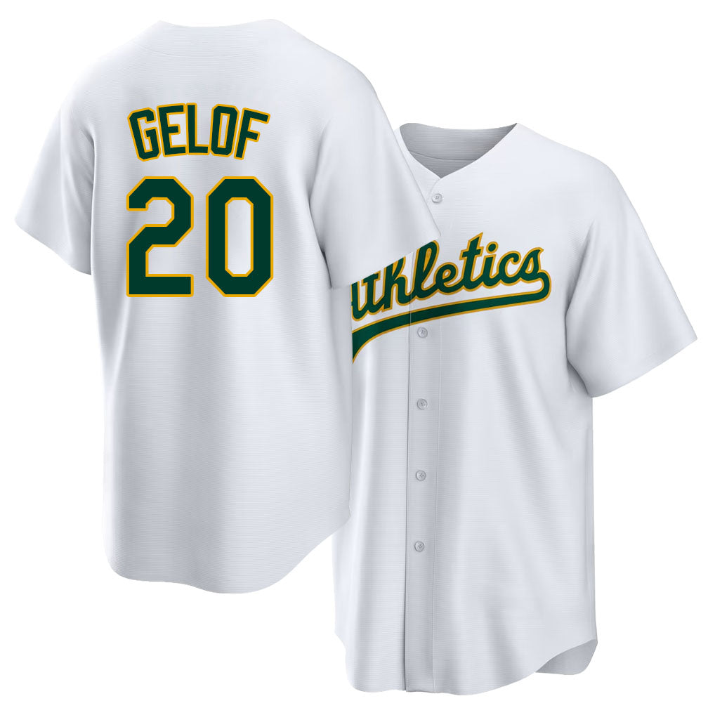 West Sacramento #20 Gelof Player Baseball Short Sleeve White Jersey Zack For Men Women Youth Gift