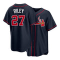 Atlanta #27 Riley Player Baseball Short Sleeve Navy Jersey Austin For Men Women Youth Gift