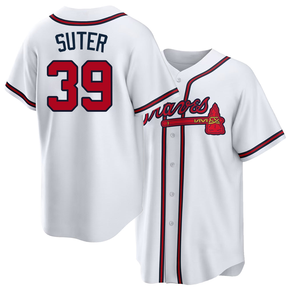 Atlanta #39 Suter Player Baseball Short Sleeve White Jersey Brent For Men Women Youth Gift
