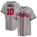 Atlanta #10 Jones Player Baseball Short Sleeve gray Jersey Chipper For Men Women Youth Gift