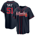 Atlanta #51 Sale Player Baseball Short Sleeve Navy Jersey Chris For Men Women Youth Gift