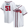 Atlanta #51 Sale Player Baseball Short Sleeve White Jersey Chris For Men Women Youth Gift