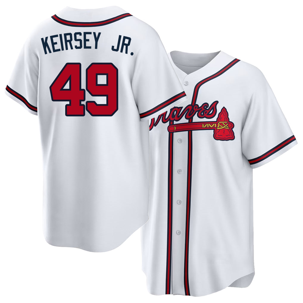 Atlanta #49 Keirsey Jr. Player Baseball Short Sleeve White Jersey DaShawn For Men Women Youth Gift