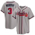 Atlanta #3 Murphy Player Baseball Short Sleeve gray Jersey Dale For Men Women Youth Gift