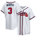 Atlanta #3 Murphy Player Baseball Short Sleeve White Jersey Dale For Men Women Youth Gift