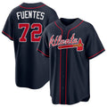 Atlanta #72 Fuentes Player Baseball Short Sleeve Navy Jersey Didier For Men Women Youth Gift