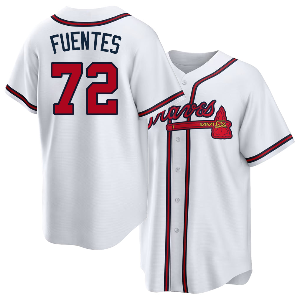 Atlanta #72 Fuentes Player Baseball Short Sleeve White Jersey Didier For Men Women Youth Gift