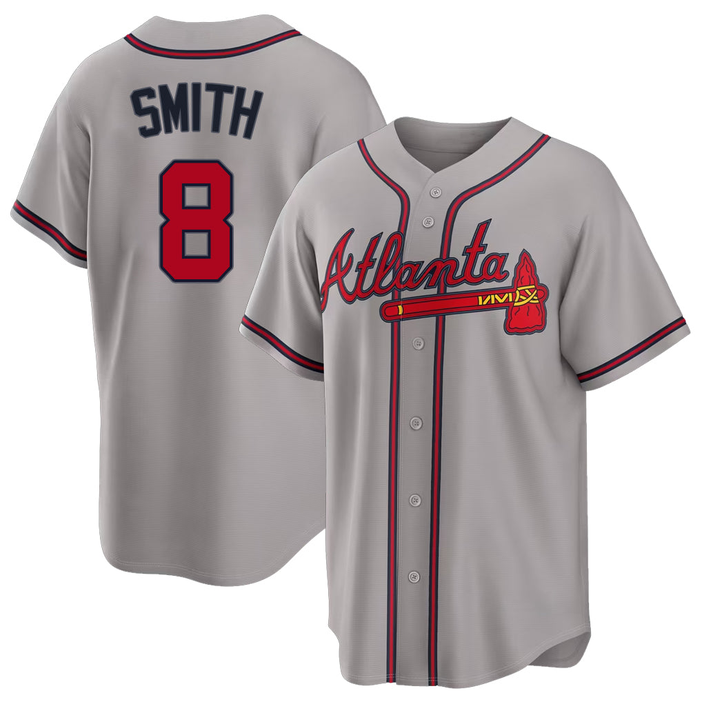 Atlanta #8 Smith Player Baseball Short Sleeve gray Jersey Dominic For Men Women Youth Gift