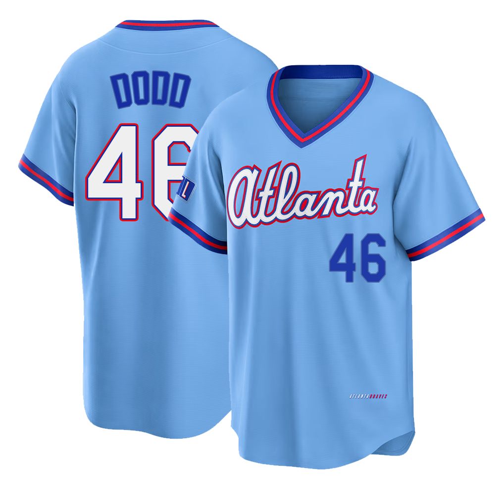 Atlanta #46 Dodd Player Baseball Short Sleeve Powder Blue Jersey Dylan For Men Women Youth Gift