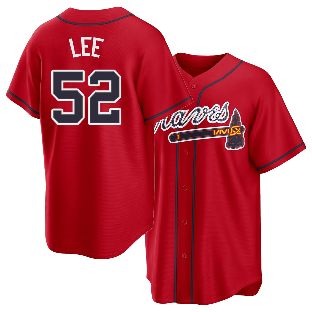 Atlanta #52 Lee Player Baseball Short Sleeve Red Jersey Dylan For Men Women Youth Gift