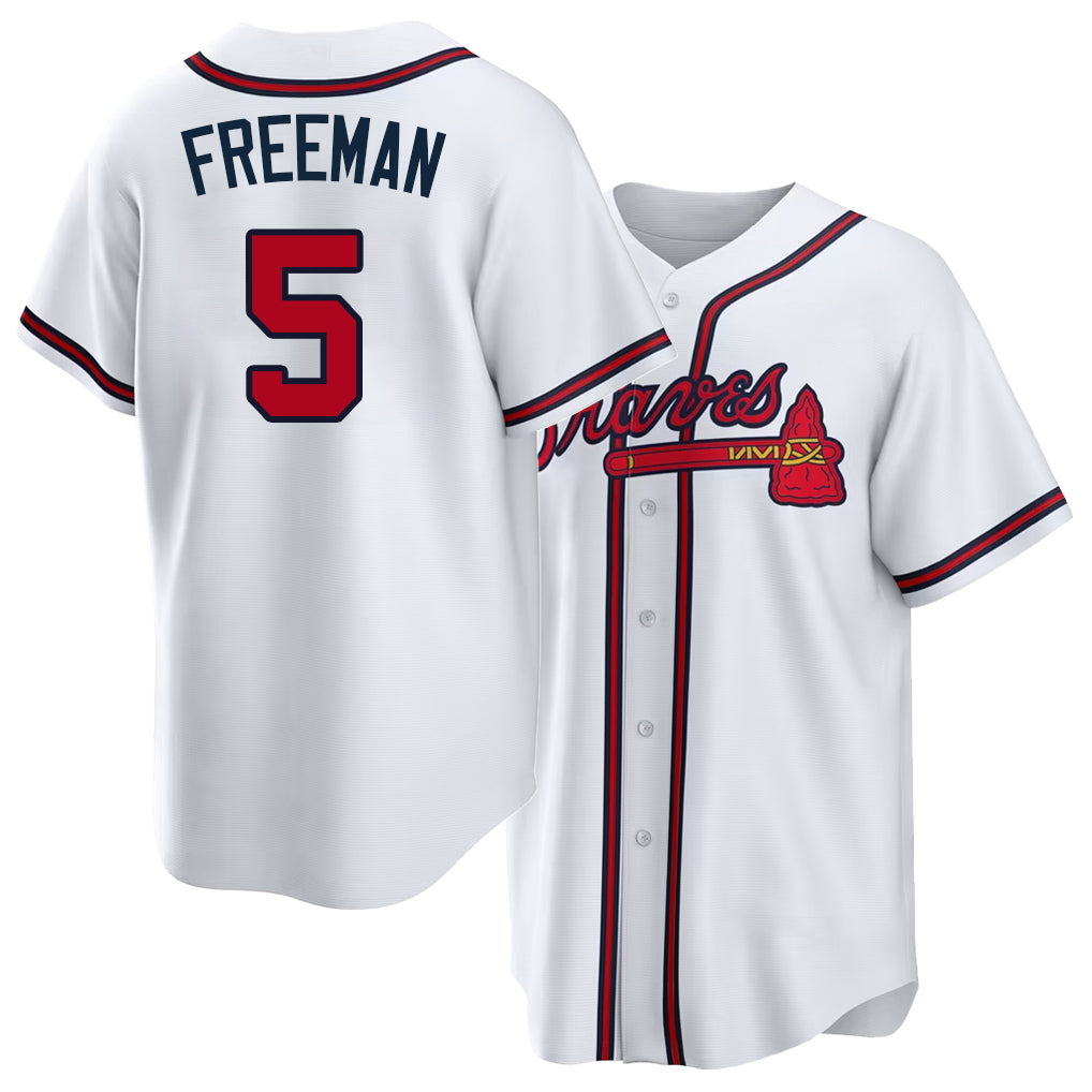 Atlanta #5 Freeman Player Baseball Short Sleeve White Jersey Freddie For Men Women Youth Gift