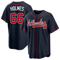 Atlanta #66 Holmes Player Baseball Short Sleeve Navy Jersey Grant For Men Women Youth Gift