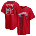 Atlanta #60 Ritchie Player Baseball Short Sleeve Red Jersey JR For Men Women Youth Gift