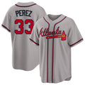 Atlanta #33 Pérez Player Baseball Short Sleeve gray Jersey Martín For Men Women Youth Gift