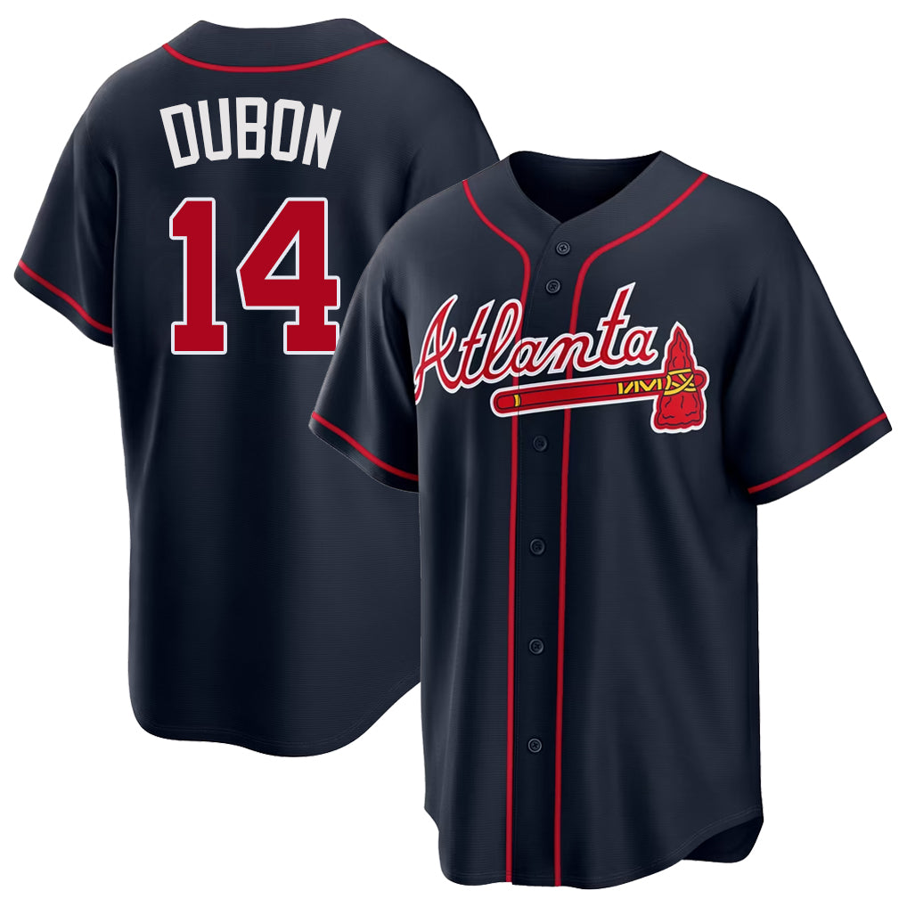 Atlanta #14 Dubón Player Baseball Short Sleeve Navy Jersey Mauricio For Men Women Youth Gift