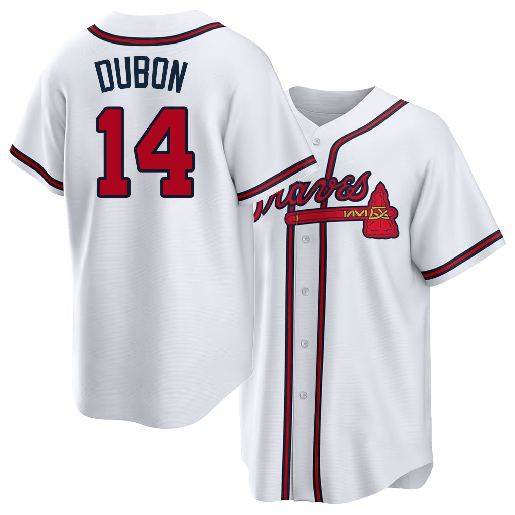 Atlanta #14 Dubón Player Baseball Short Sleeve White Jersey Mauricio For Men Women Youth Gift