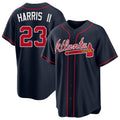 Atlanta #23 Harris II Player Baseball Short Sleeve Navy Jersey Michael For Men Women Youth Gift