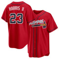 Atlanta #23 Harris II Player Baseball Short Sleeve Red Jersey Michael For Men Women Youth Gift